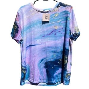 NWT Pixie Lady T-Shirt Tie-dye/Space Design Size Large